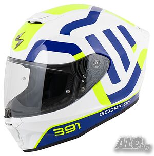 Намаление Мото Каска SCORPION EXO-391 AROK White-Blue-Neon