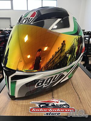 ТОП ЦЕНА Мото каска AGV K5,L 59-60см. вградени очила, 2 визьора