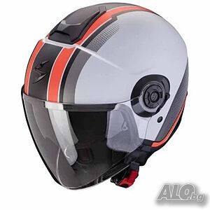 Скутер мото каска Scorpion Exo-City II VAL Red/White, вградени очила