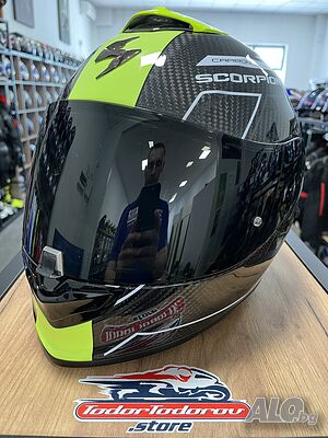 Мото каска SCORPION EXO 1400 CARBON AIR,M 57-58 см., очила, 2визьора