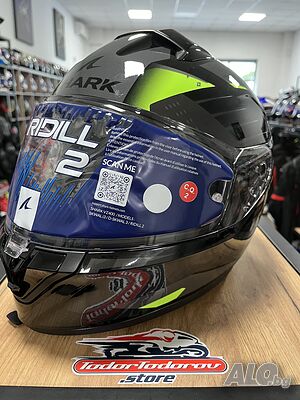 ТОП ЦЕНА Каска SHARK RIDILL 2 GLOSS, очила, М 57-58 см. като нова