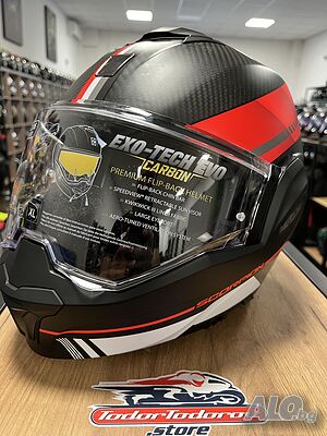Отваряема мото каска SCORPION EXO-TECH EVO CARBON Matt XL 61-62 New
