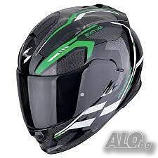 Мото каска за мотор Scorpion EXO 491 KRIPTA Black/Green, очила!