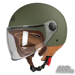 Скутер Мото Каска MT Street Solid Matt Green, размер М 57-58,NEW