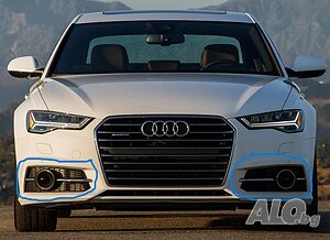 Решетка в предна броня за Audi A6 C7 (2015-2018г.) S-line