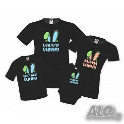 Семеен Комплект Тениски Великден Bunny Ears Mommy Daddy Brother Sister Baby, Великден, Празник, Заек