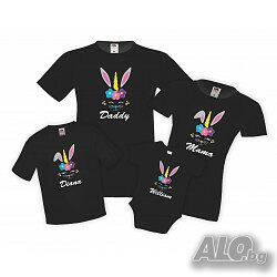 Семеен Комплект Великден Заек Еднорог Unicorn Bunny, Великден, Празник, Заек, Яйце,Easter