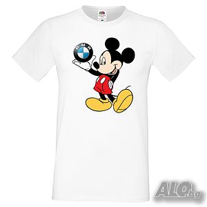 Мъжка тениска Mickey Mouse BMW Подарък, Изненада, Рожден ден