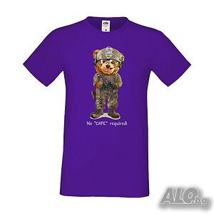 Мъжка тениска bear No CAPE required, Мече, Меченце, Животно, Играчка, Изненада, Пода