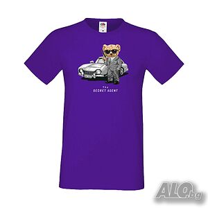 Мъжка тениска Cute bear The Secret Agent Мече, Меченце, Животно, Играчка, Изненада, Подарък, Повод,