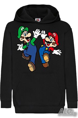 Детски Суитчър/Суитшърт Mario & Luigi Super Mario, Игра, Подарък, Изненада, Забавление, Рожден Ден