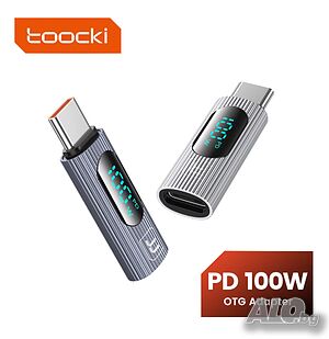 Toocki USB C към Type C адаптер 100 W цифров дисплей OTG за телефон, таблет, лаптоп