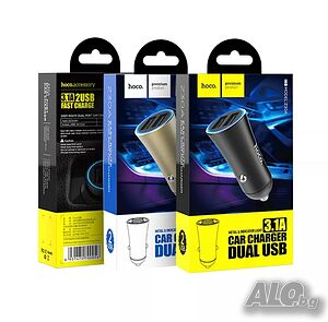 Hoco Универсално двойно USB зарядно за автомобил 5V/3.1A