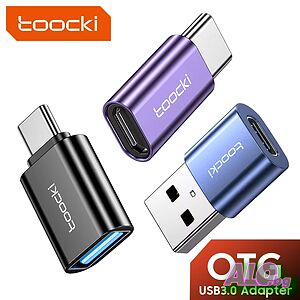 Toocki комплект преходници OTG Type C към USB, Micro USB към Type C и OTG USB към Type C