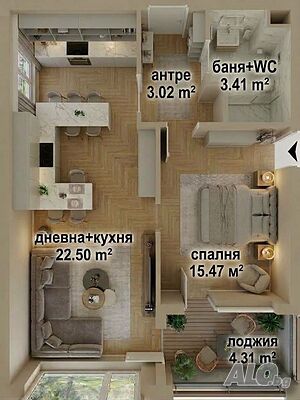 Двустаен апартамент с югозападно изложение - Бургас, Мадика! Двустаен апартамент 65 кв.м Тухла 2028 г. 8 етаж Непоследен | Апартаменти | Бургас