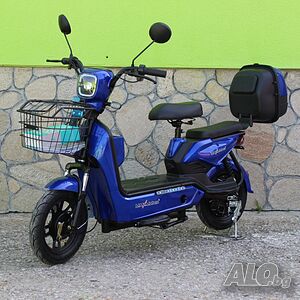 Електрически двуместен скутер - велосипед със 14″ гуми, 500W, 48V/15Ah