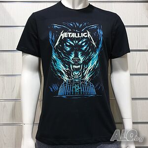 Нова мъжка тениска с дигитален печат на музикалната група METALLICA, Вълк (Wolf)