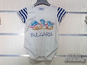 Ново бебешко боди с трансферен печат Делфинчета, морски, 6-9 месеца