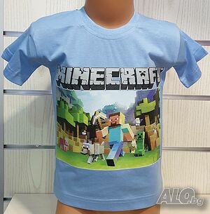 Нова детска тениска с трансферен печат MINECRAFT, Майнкрафт