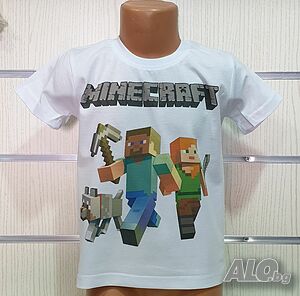 Нова детска тениска с дигитален печат MINECRAFT (Майнкрафт)
