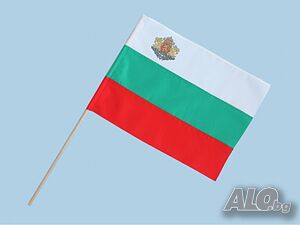 Българско знаме с герб 20х26см