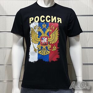 Нова мъжка тениска с дигитален печат Герб на Русия