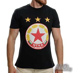 Нова мъжка тениска с дигитален печат на футболния отбор ЦСКА (CSKA)
