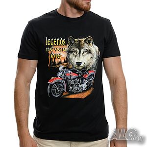 Нова мъжка тениска с дигитален печат Legends Never Die