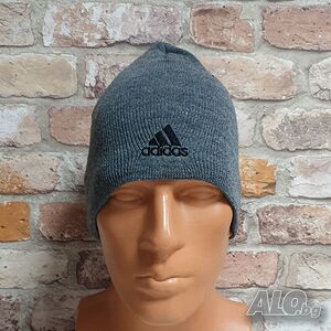 Нова зимна шапка с логото на марката ADIDAS (Адидас) в сив цвят
