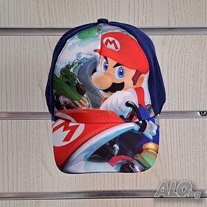 Нова детска шапка с козирка Super Mario Bros (Супер Марио) в син цвят