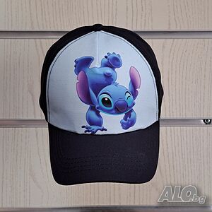 Нова детска шапка с козирка Стич (Stitch) в черен цвят