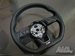 Нов S Line Спортен Волан Черна Кожа + Напа Audi A3 S3 8Y A1 Q3 S-Line 82A419091AH