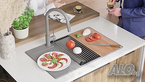 Сив кухненска мивка от гранит Копенхаген 780x500 Top 60