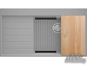 Сива гранитна кухненска мивка Сидни 900-60 Ergo Multilevel 900х500 мм