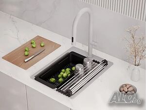 сива Кухненска Мивка от гранит модел Рига Easy 380 x 440 mm