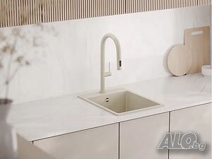 -30% ПРОМО БежоваКухненска Мивка от гранит модел Рига Easy 380 x 440 mm