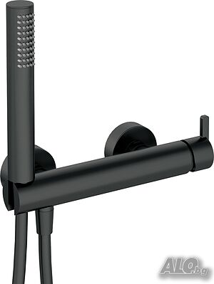 Комплект Черен смесител с душ слушалка тип Дъжд Silia Nero BQS_N41M