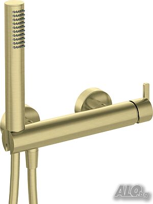 Комплект Златен смесител с душ слушалка тип Дъжд Silia Brush Gold