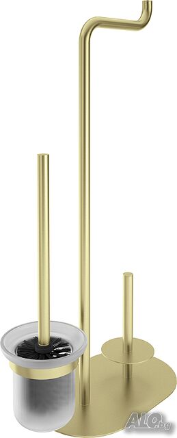 Златна стойка за тоалетна хартия и четка за тоалетна Silia Brush Gold 3в1
