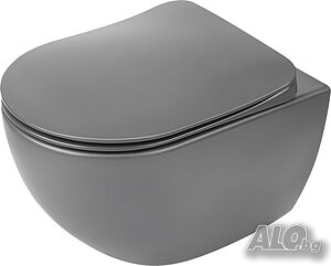 Антрацит конзолна тоалетна чиния Peonia Rimless Titanium -20% Ново CDE_DZPW