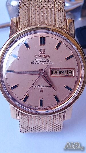 Златен швейцарски часовник OMEGA Constellation18к Договаряне!