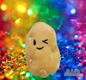 🥔 Намигащ картоф Уинки Toш (7 см) 🥔😊 плюшена играчка