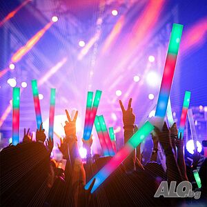 Цветен RGB LED светещ стик от пяна, парти стик