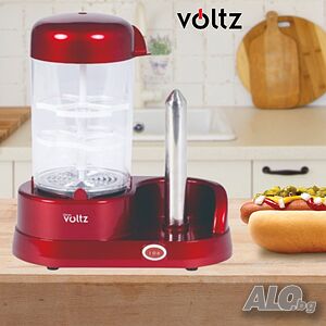 Уред за хот-дог с приставка за 6 яйца Voltz OV51984A, 365W, Незалепващо покритие, Червен