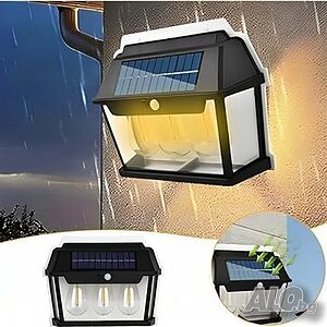 Соларна стенна лампа с 3бр. LED крушки