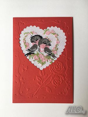 Картичка с шевица ”Сърце”