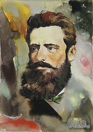 Портрет на Христо Ботев, акварел, стара картина