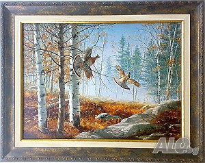 Есенен пейзаж, картина, рамкирана