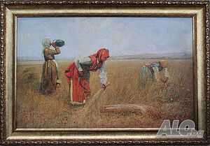 ”Жътва в Чепинско” 1905г. Иван Ангелов, картина