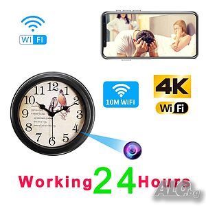 Wi-Fi Скрита Камера Винтидж Стенен Часовник Full HD 1080P, IP Камера, Видеонаблюдение, Нощно Виждане